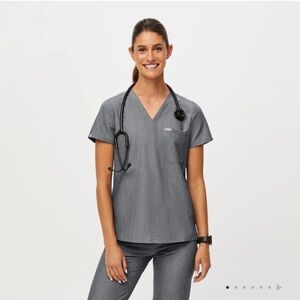Figs Graphite Catarina Scrub Top